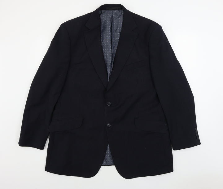 Impressions Mens Black Striped Jacket Blazer Size 46