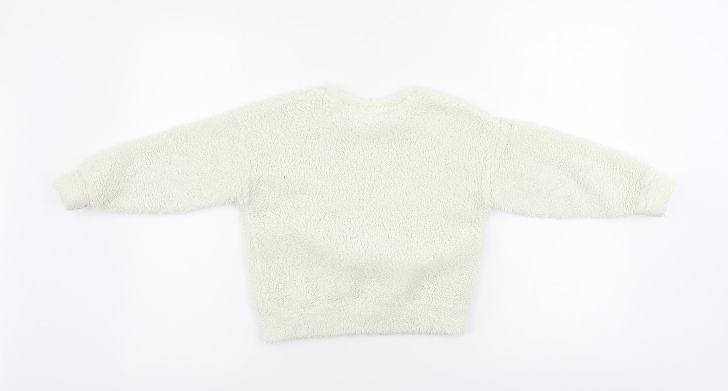 F&F  Girls Beige   Pullover Jumper Size 5-6 Years  - Christmas Jumper