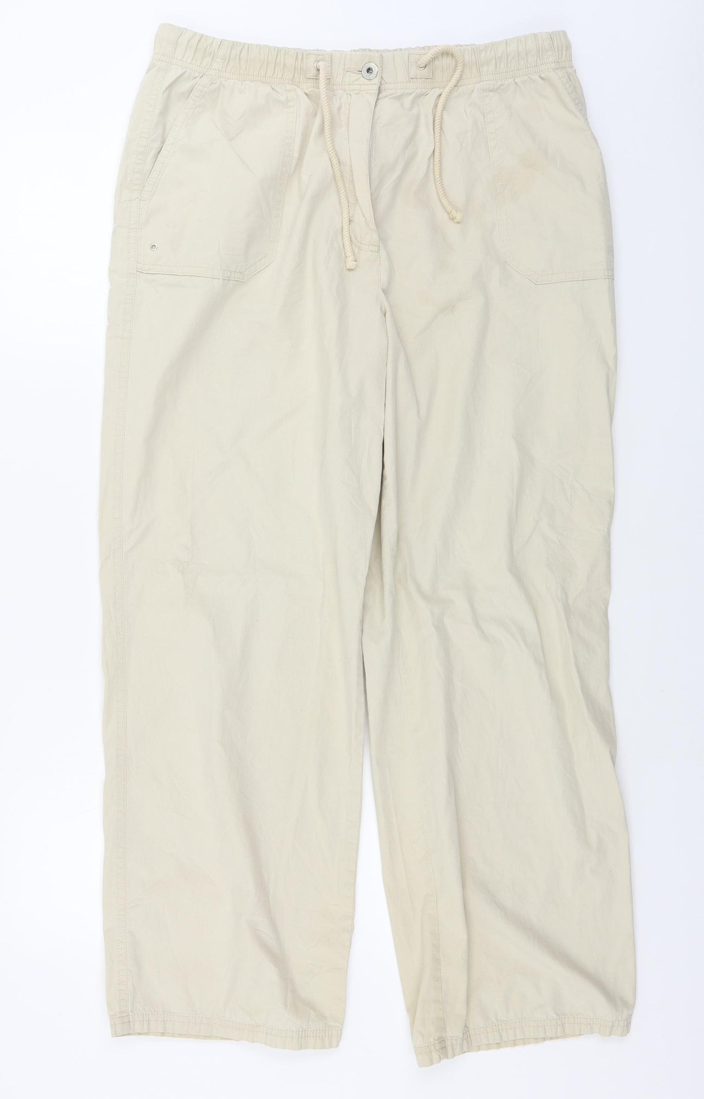 Marks and Spencer  Womens Beige   Trousers  Size 16 L28 in