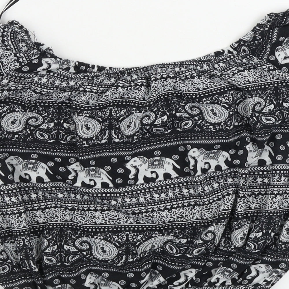 Atmosphere  Womens Black Geometric  Basic T-Shirt Size 6