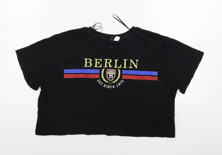 H&M  Womens Black   Basic T-Shirt Size L