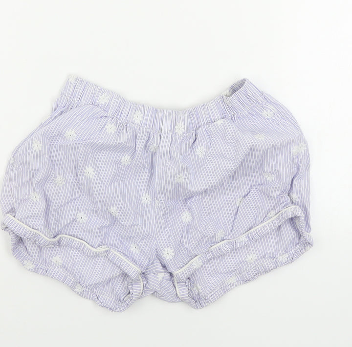 F&F Womens Blue Floral Sweat Shorts Size 6