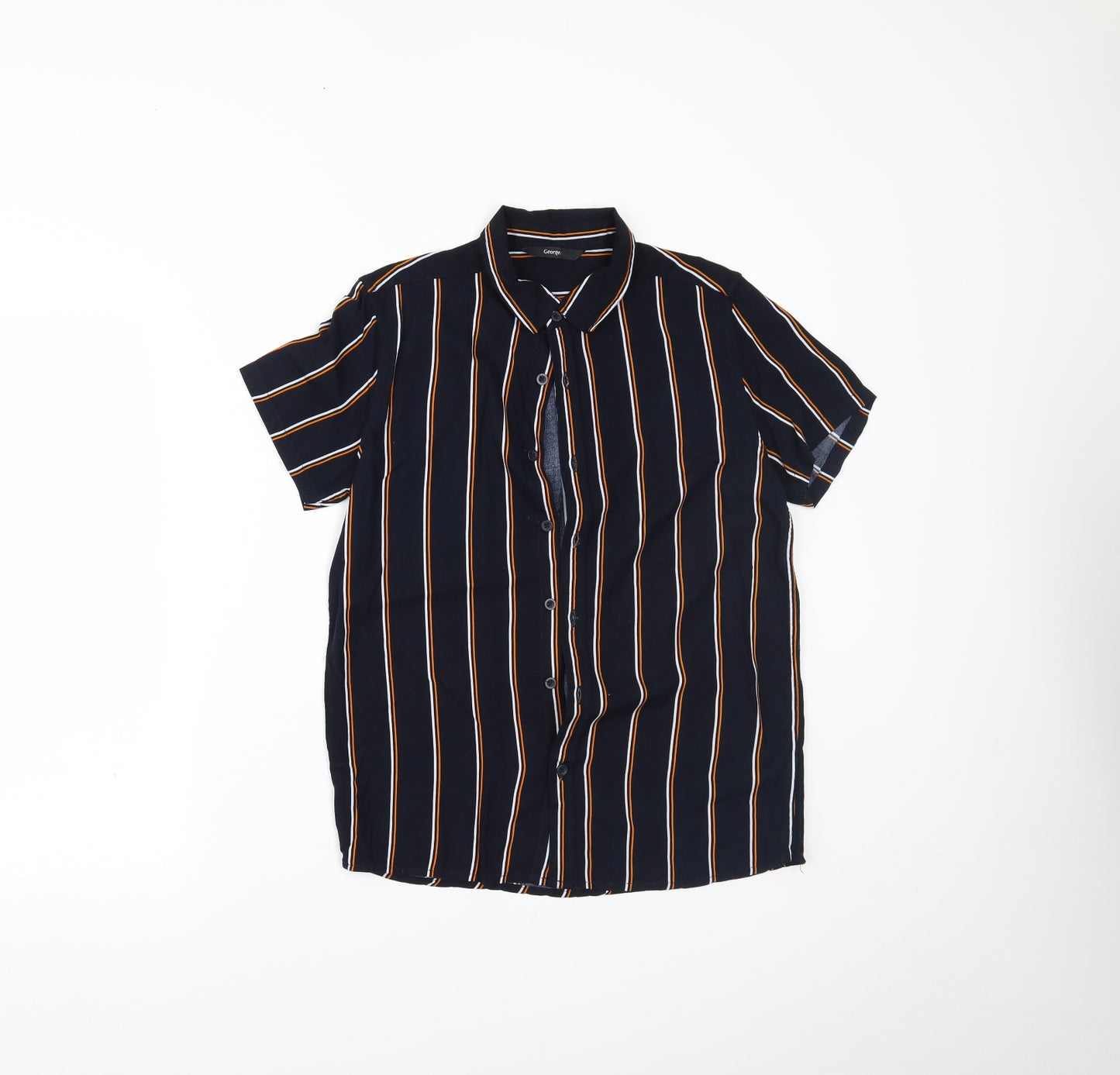 George Boys Blue Striped  Basic Button-Up Size 12-13 Years