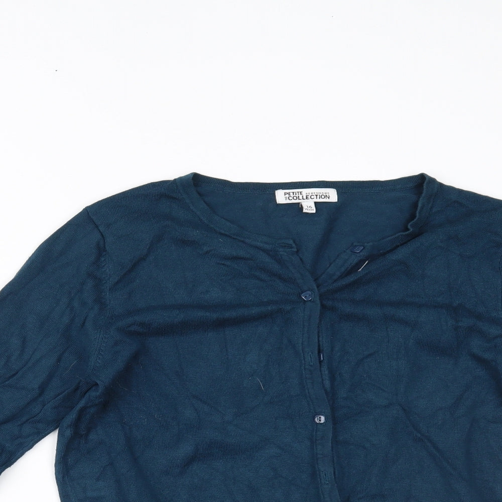 Debenhams Womens Blue   Cardigan Jumper Size 16