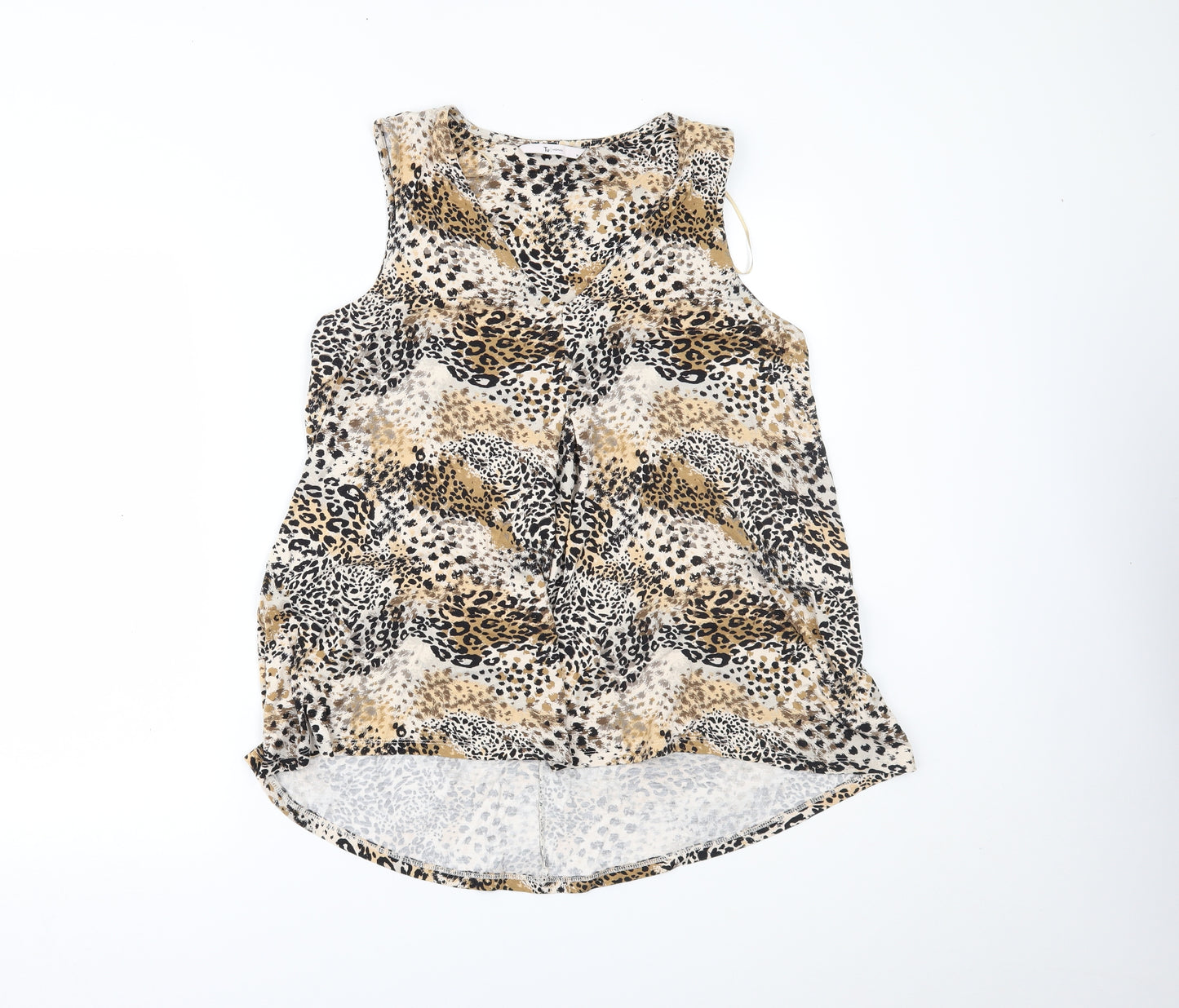 TU Womens Brown Animal Print  Basic Tank Size 14