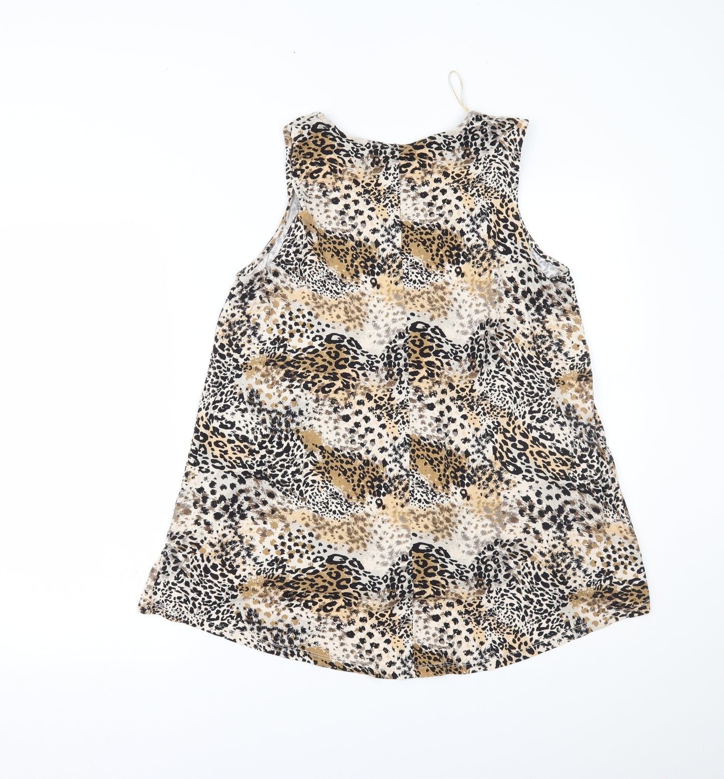 TU Womens Brown Animal Print  Basic Tank Size 14