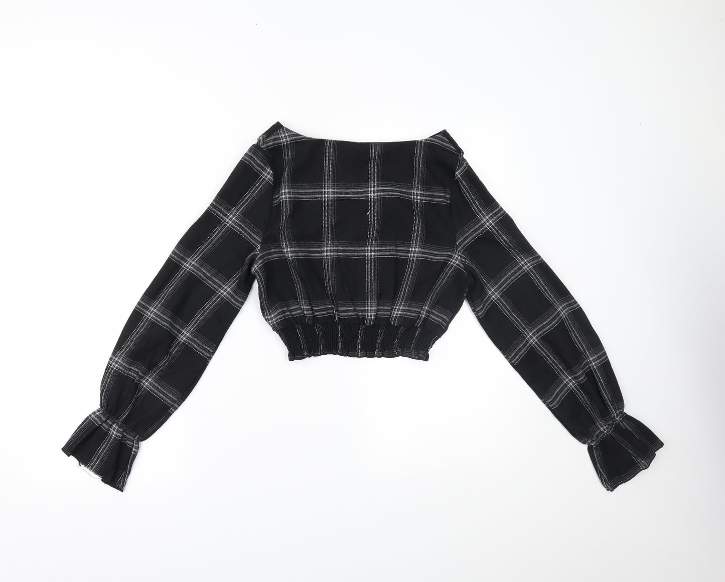 SheIn Womens Black Plaid  Camisole Blouse Size XS