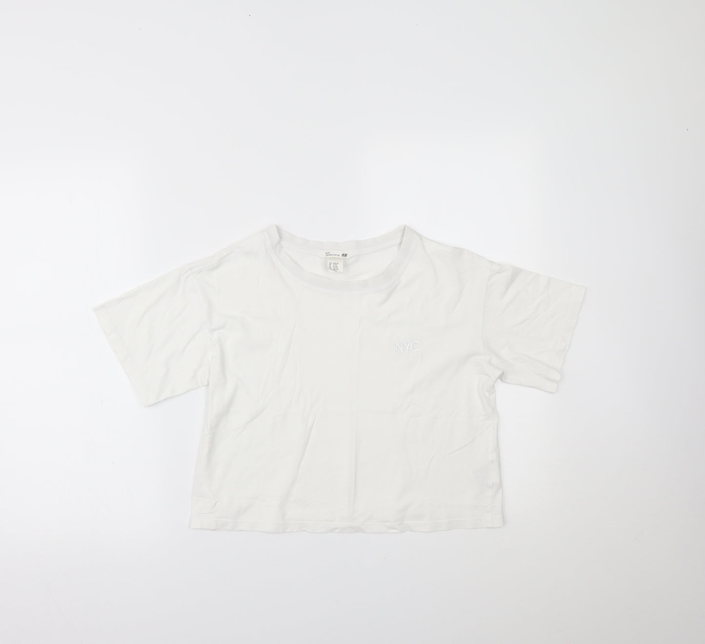 H&M Girls White   Basic T-Shirt Size 13-14 Years