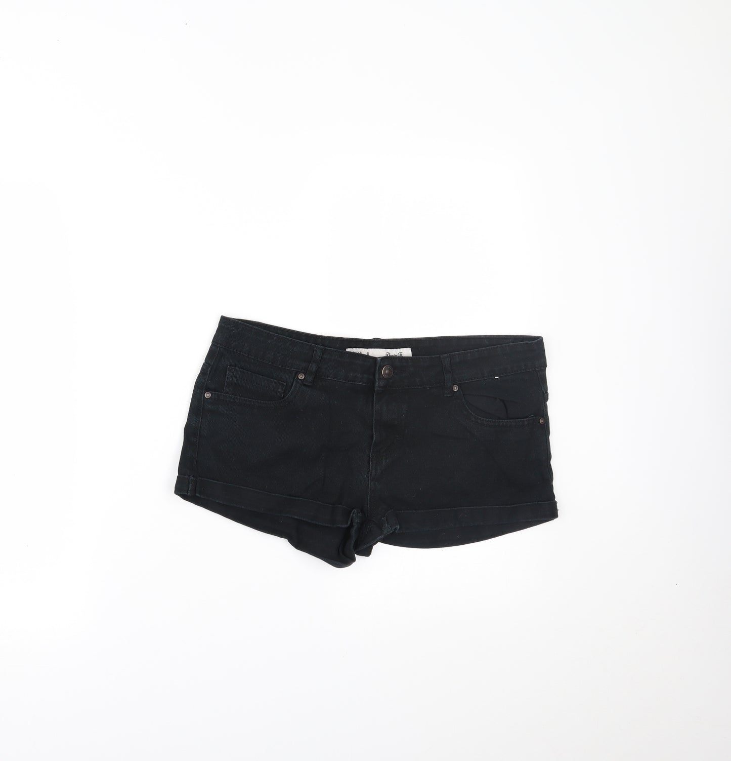 Primark Womens Black  Denim Chino Shorts Size 12