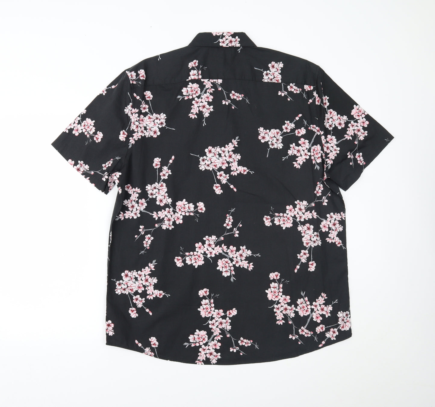 George Mens Black Floral   Button-Up Size XL