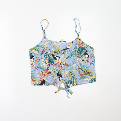 Clockhouse Womens Multicoloured Floral  Cropped Tank Size 10