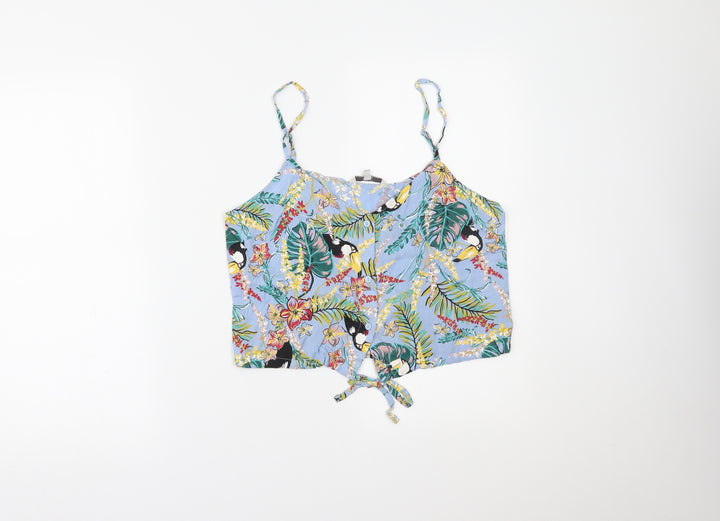 Clockhouse Womens Multicoloured Floral  Cropped Tank Size 10