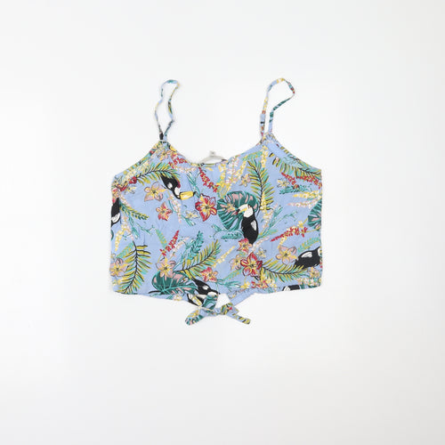 Clockhouse Womens Multicoloured Floral  Cropped Tank Size 10