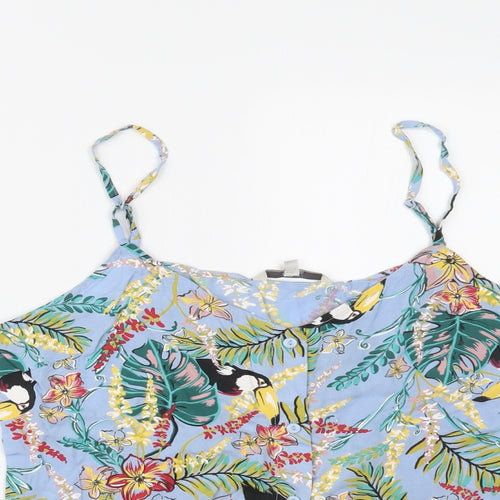 Clockhouse Womens Multicoloured Floral  Cropped Tank Size 10