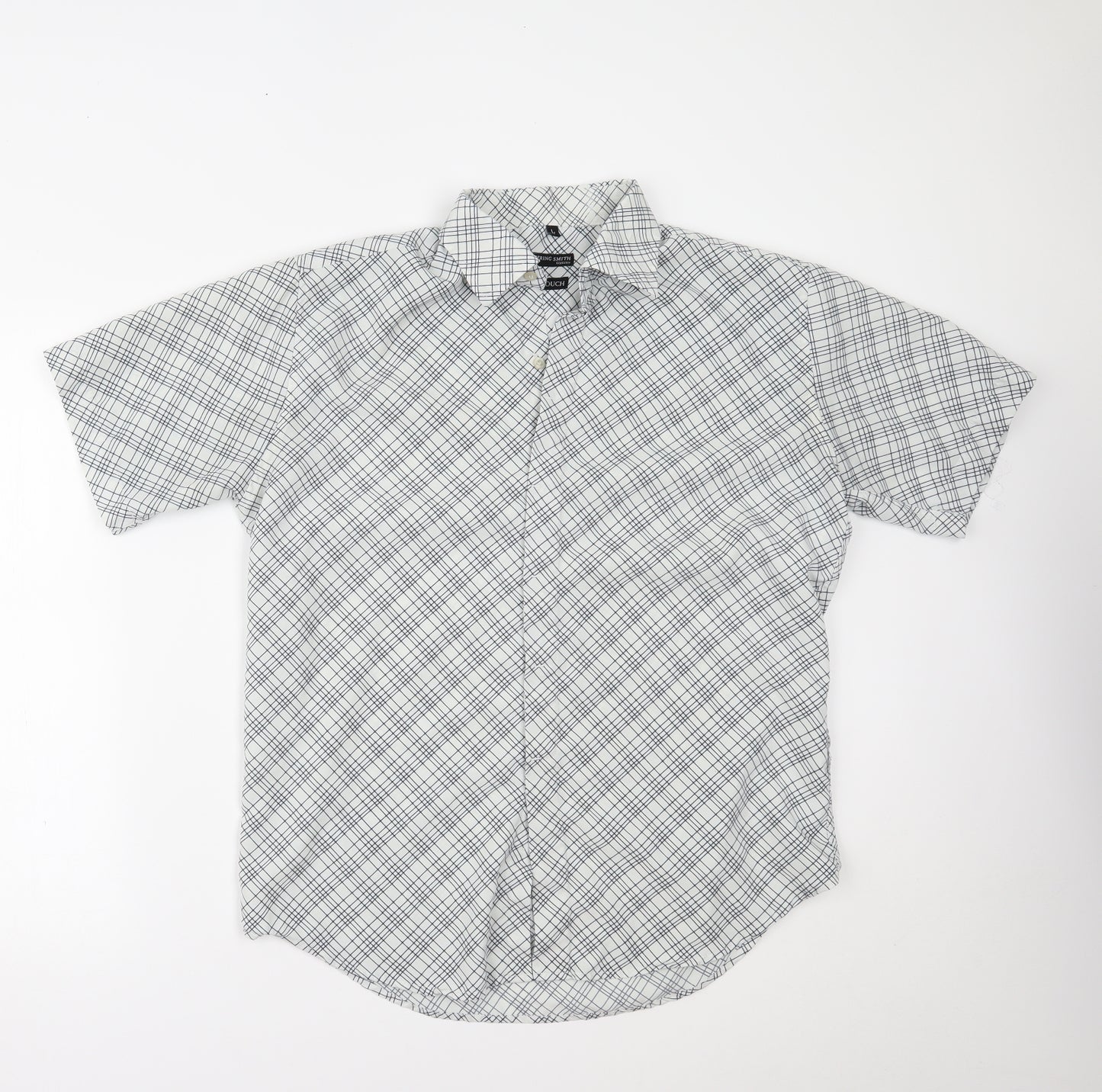 Whispering Smith Mens White    Button-Up Size L