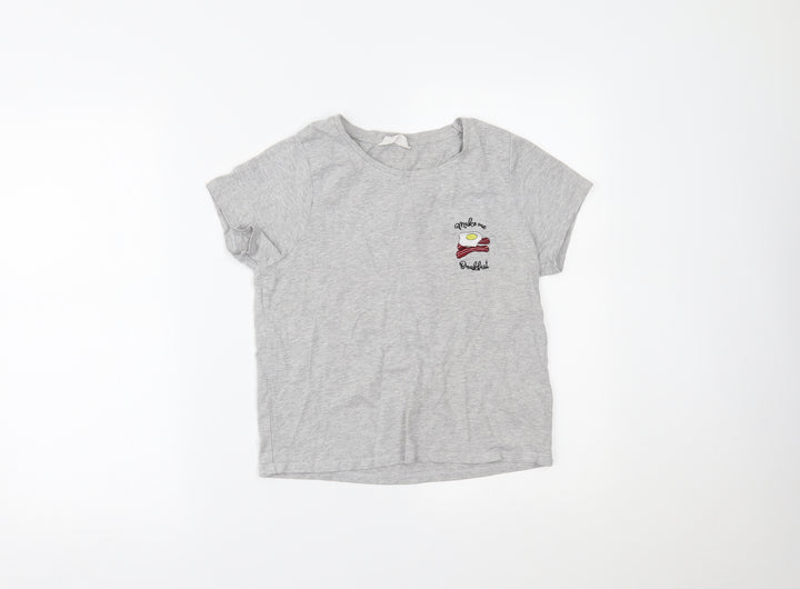 Boux Avenue Womens Grey Basic T-Shirt Size 8