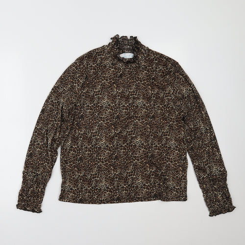 Primark Womens Brown Animal Print  Basic Blouse Size S