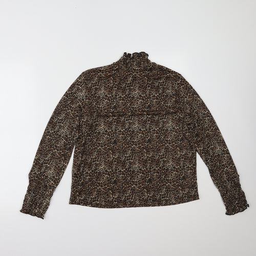 Primark Womens Brown Animal Print  Basic Blouse Size S