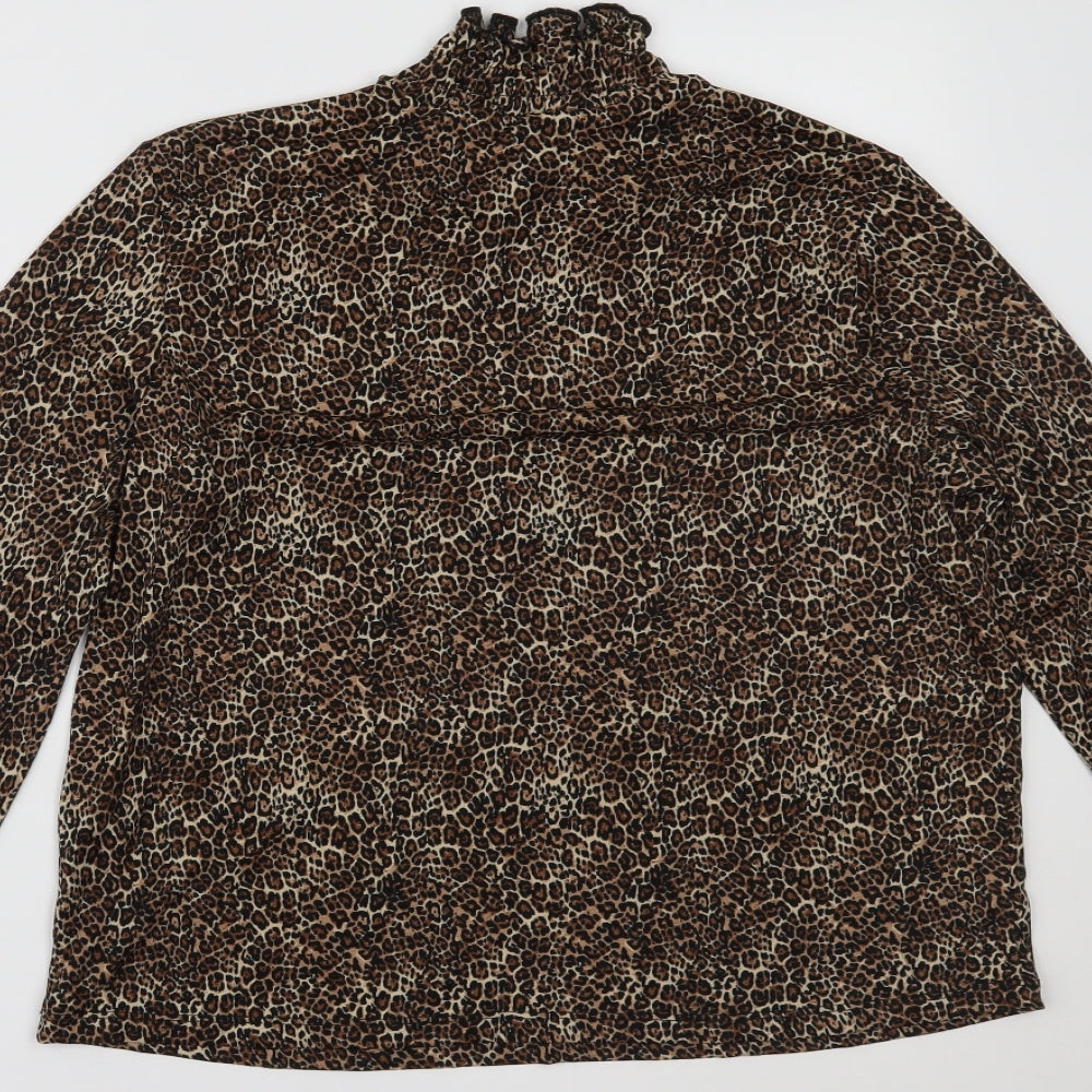 Primark Womens Brown Animal Print  Basic Blouse Size S