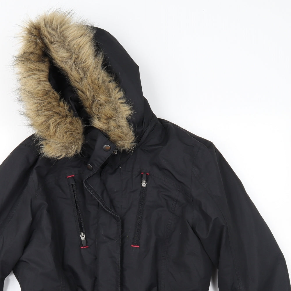 Crane Womens Black   Parka Coat Size M