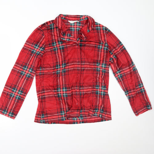 Marks and Spencer Womens Red Plaid  Top Pyjama Top Size M