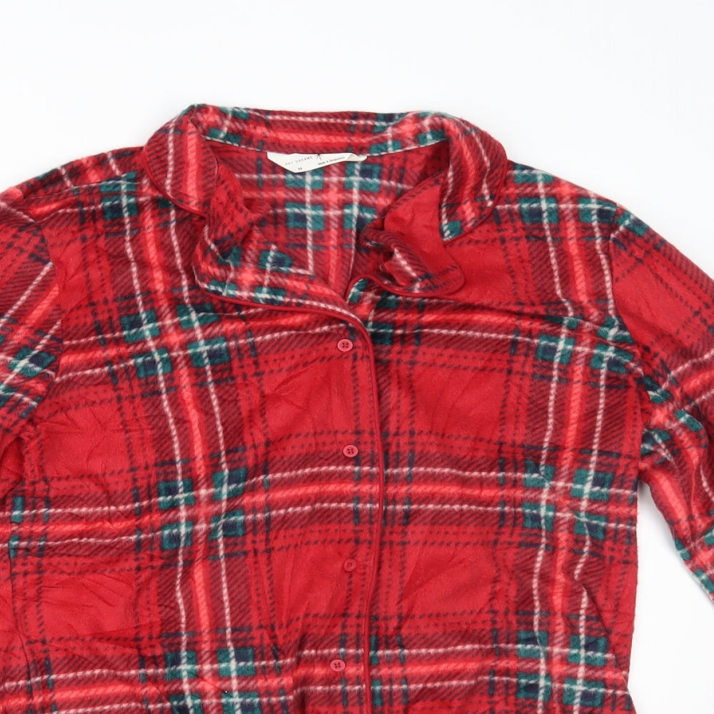 Marks and Spencer Womens Red Plaid  Top Pyjama Top Size M