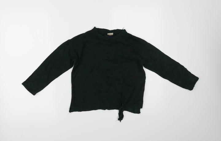 Zara Girls Green Basic Blouse Size 7 Years