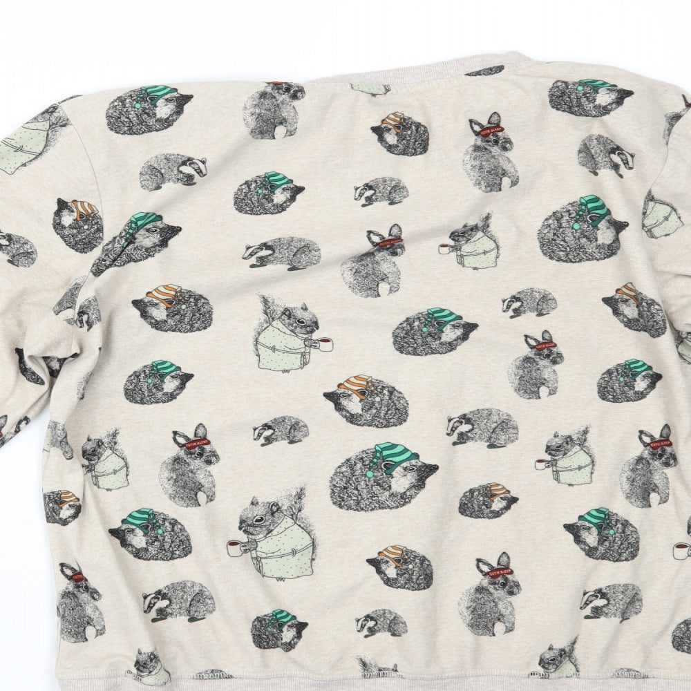 NEXT Womens Beige Solid  Top Pyjama Top Size L