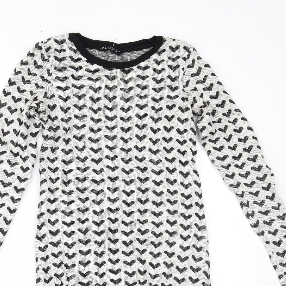 Dorothy Perkins Womens White Polka Dot  Mini  Size 8