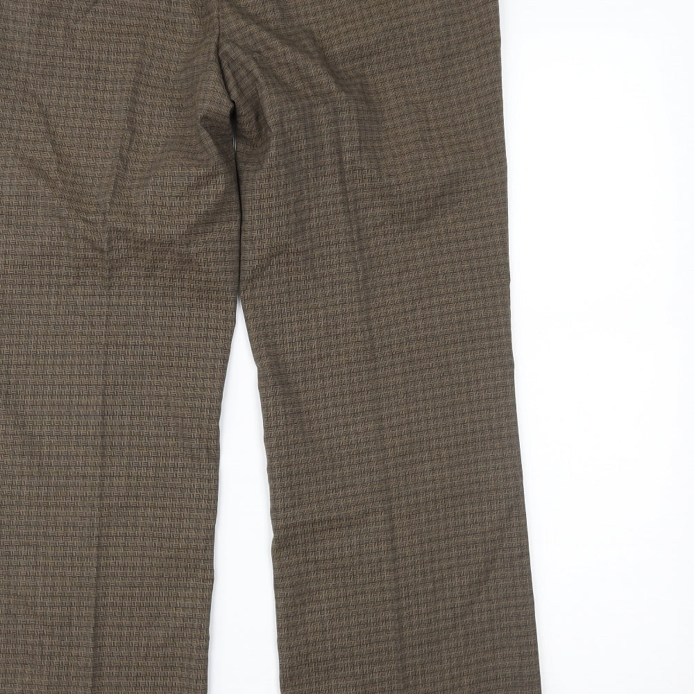 Zac & Rachel Womens Brown Check  Trousers  Size 8 L27 in