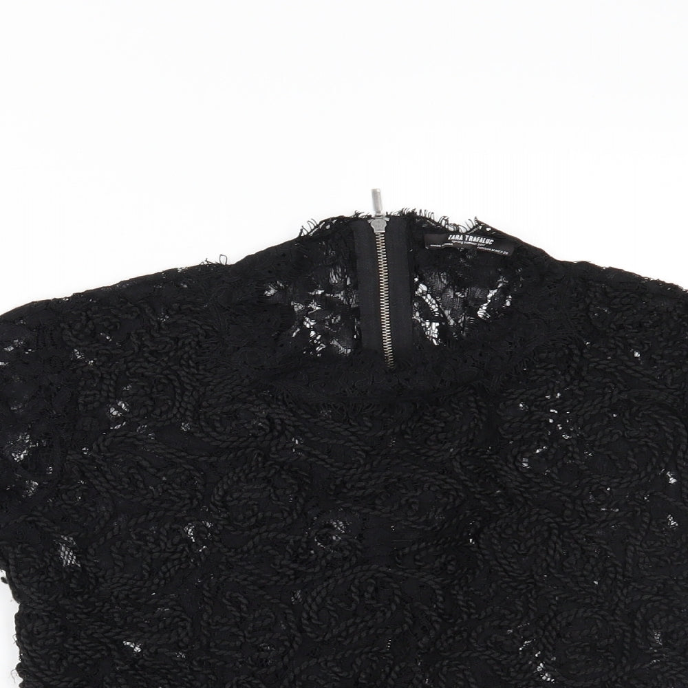 Zara Womens Black   Cropped Blouse Size M
