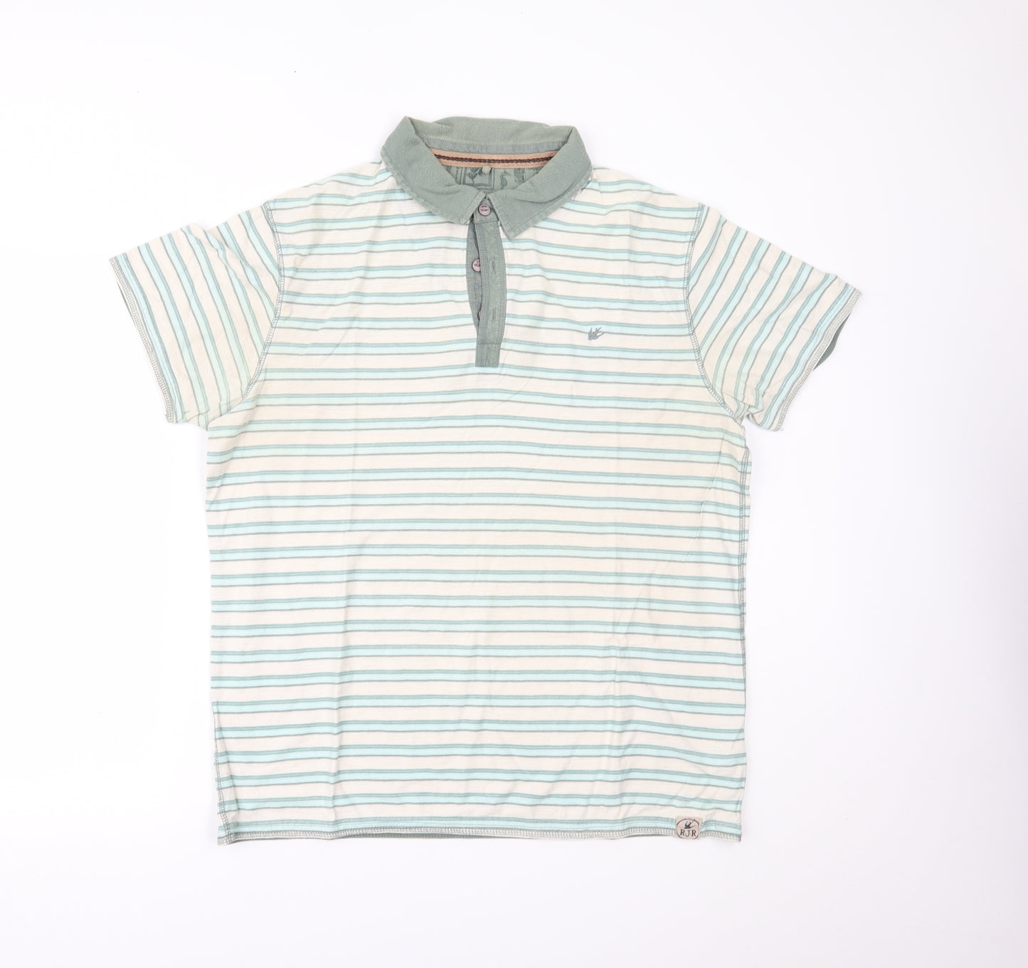RJR.John Rocha Mens Green Striped   Polo Size L