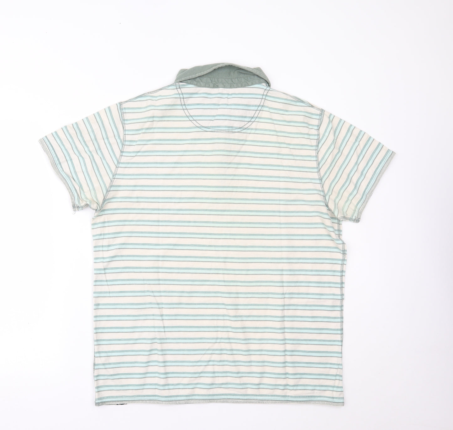 RJR.John Rocha Mens Green Striped   Polo Size L