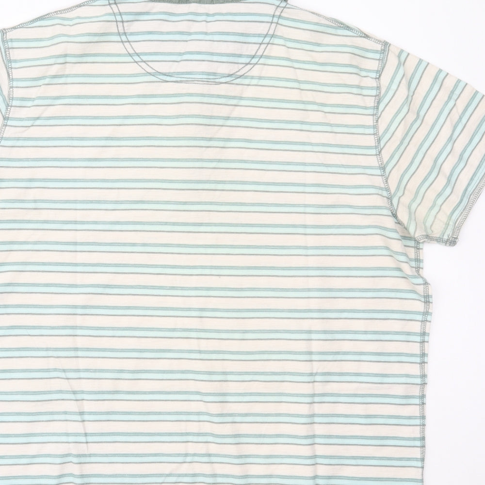 RJR.John Rocha Mens Green Striped   Polo Size L