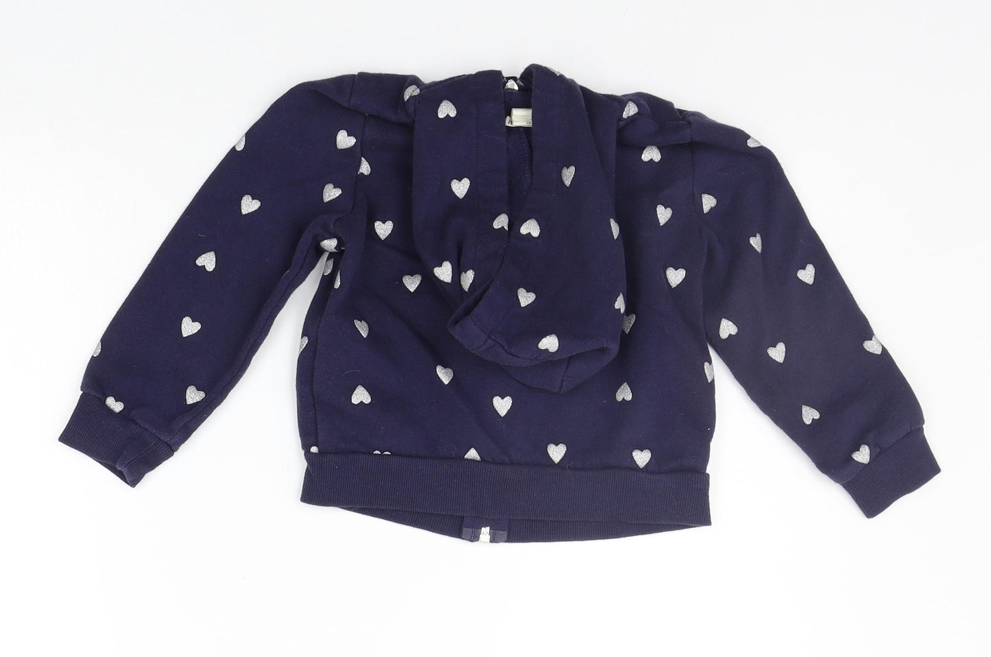 H&M Girls Blue Geometric  Full Zip Hoodie Size 5-6 Years