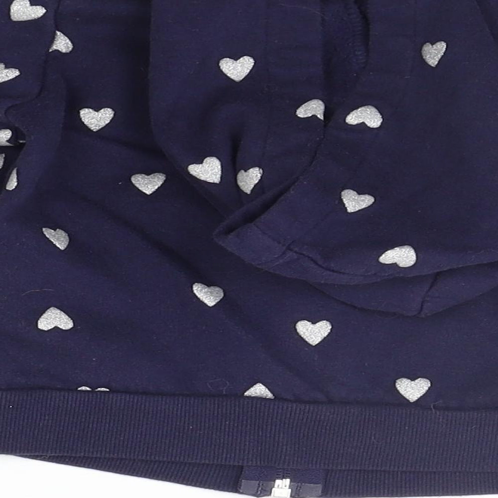 H&M Girls Blue Geometric  Full Zip Hoodie Size 5-6 Years