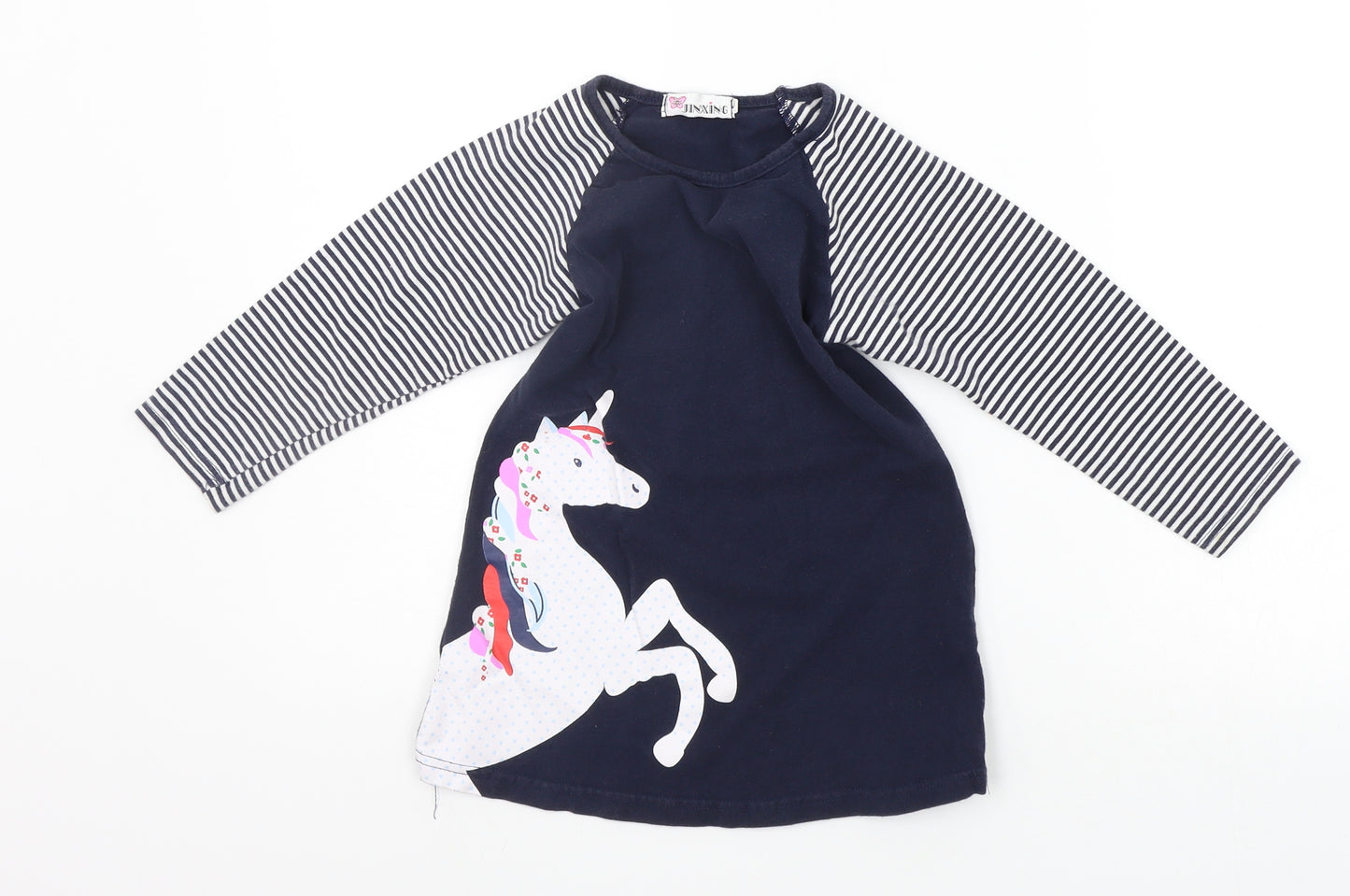 jinxing Girls Blue   T-Shirt Dress  Size 10-11 Years