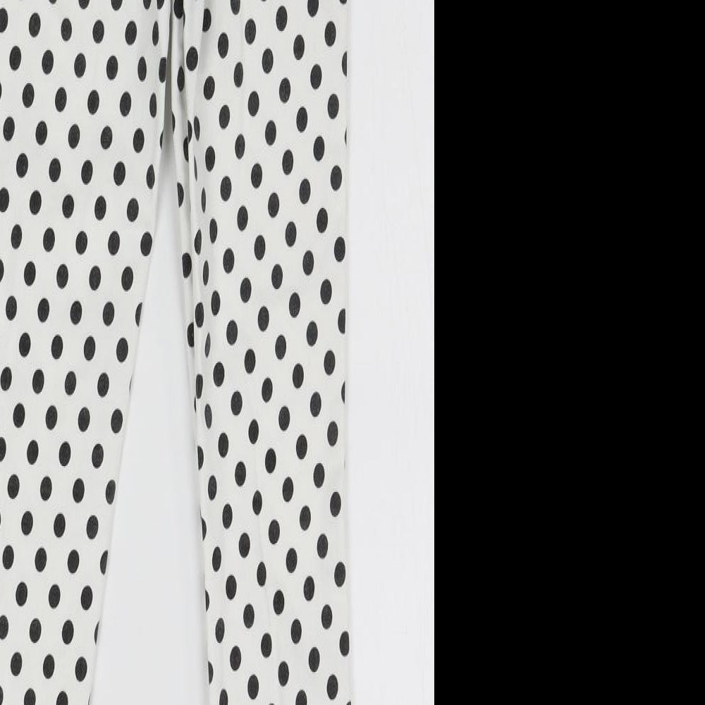 DENIM CO Girls White Polka Dot  Chino Trousers Size 7-8 Years