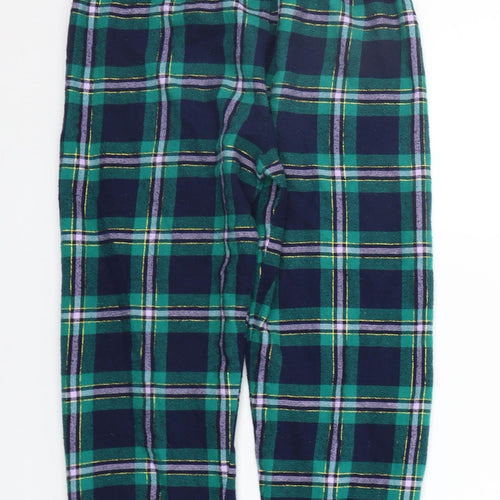Marks and Spencer Girls Green Check  Top Lounge Pants Size 10-11 Years  - Elasticated Waist