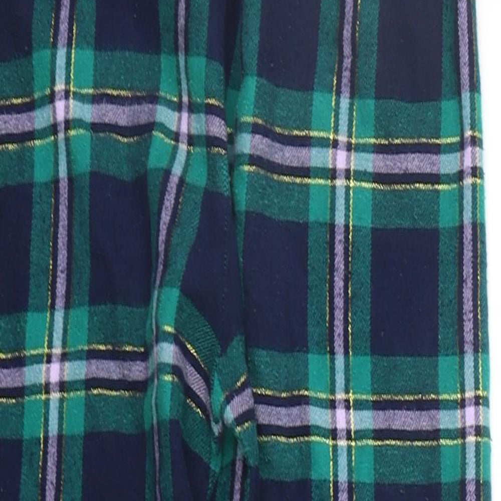 Marks and Spencer Girls Green Check  Top Lounge Pants Size 10-11 Years  - Elasticated Waist