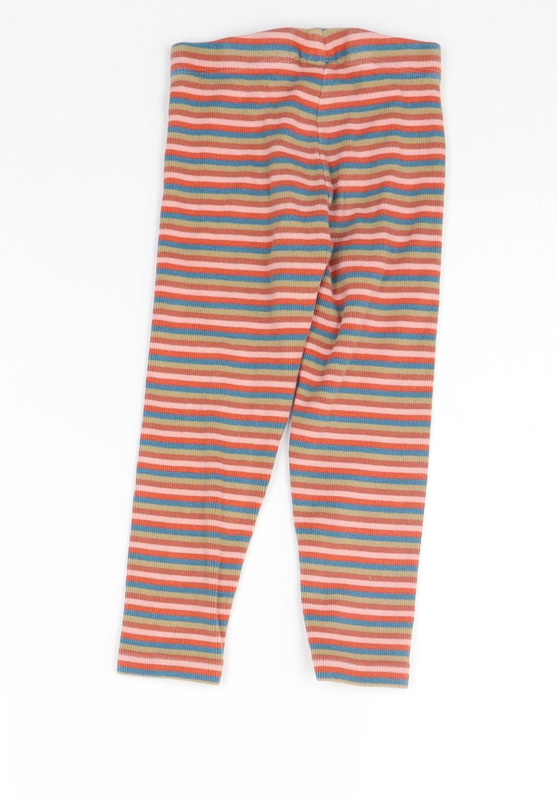 NEXT Girls Multicoloured Striped  Jegging Trousers Size 2-3 Years - Elasticated Waist