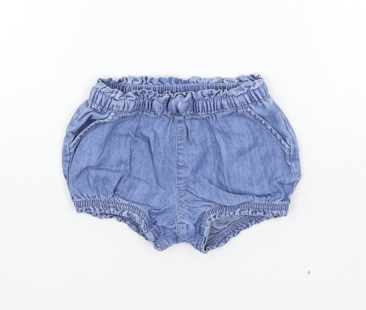 Gap Girls Blue   Cropped Trousers Size 9-12 Months  - Elasticated Waist