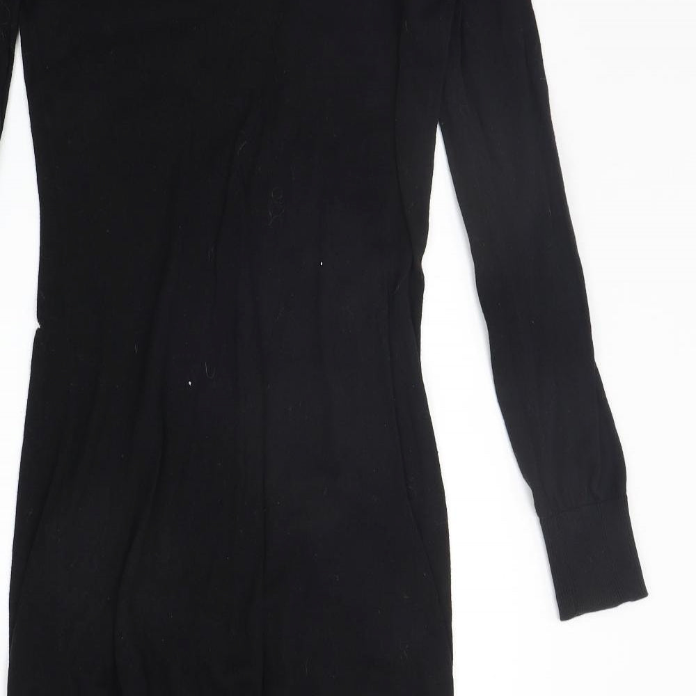 Papaya Womens Black Floral  Jumper Dress  Size 10  - details on chest
