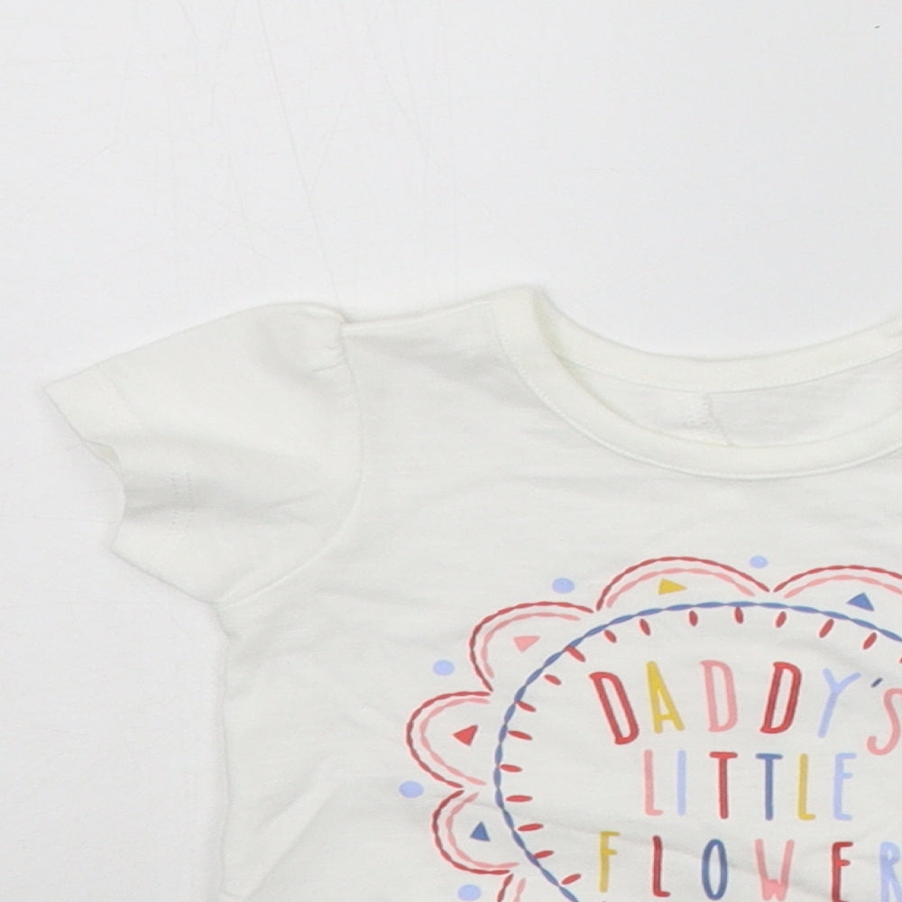 Nutmeg Baby White   Basic T-Shirt Size 3-6 Months