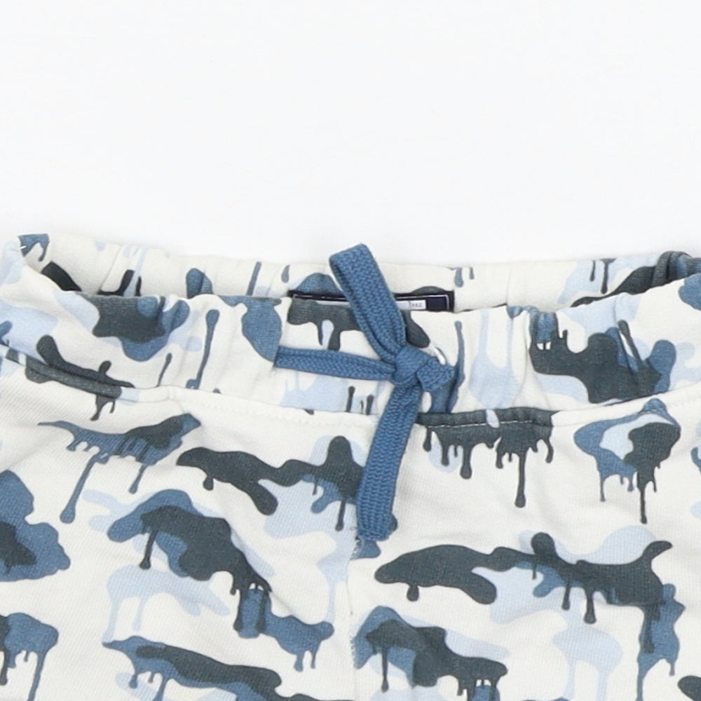 NEXT Boys Blue Geometric  Sweat Shorts Size 2 Years - Elasticated Waist