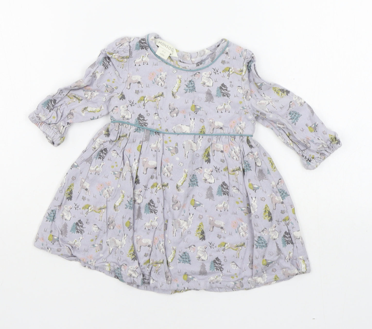 Monsoon Baby Blue Geometric  A-Line  Size 0-3 Months