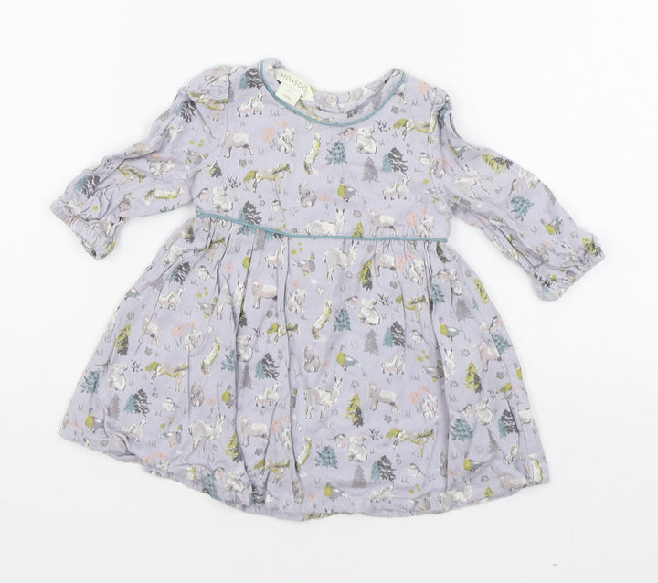Monsoon Baby Blue Geometric  A-Line  Size 0-3 Months