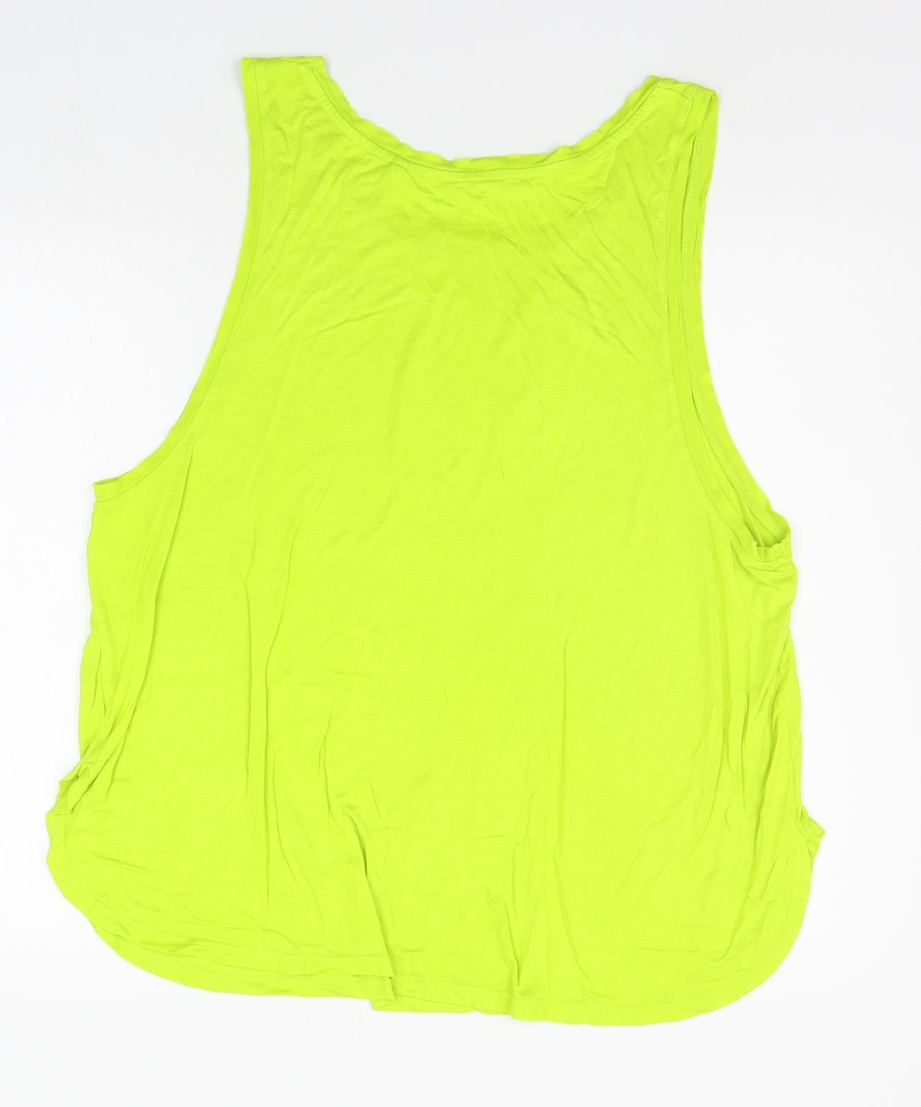 Simply Be Womens Green Houndstooth  Basic Tank Size 24