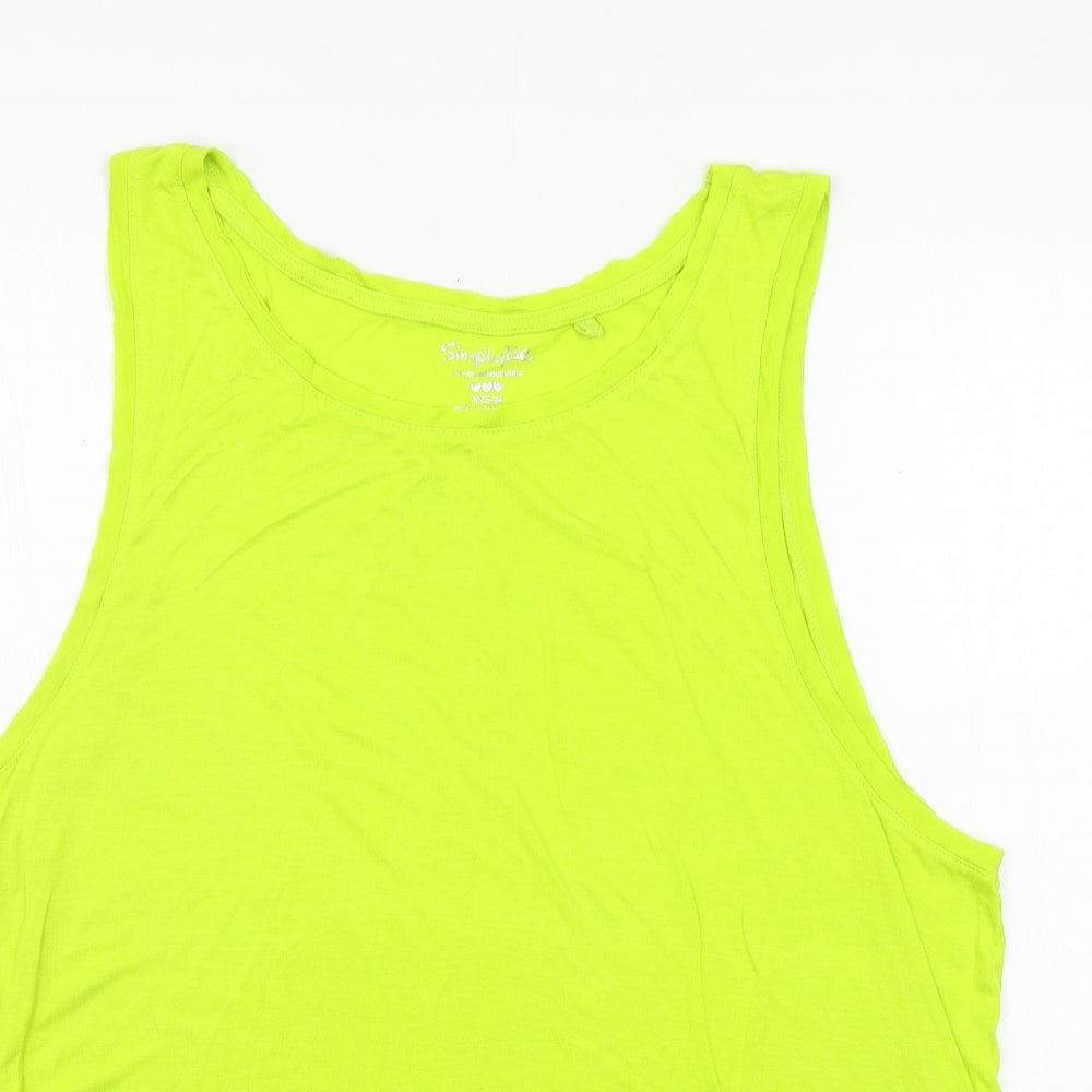 Simply Be Womens Green Houndstooth  Basic Tank Size 24