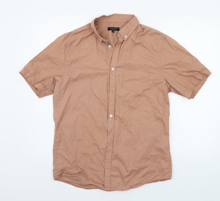 New Look Mens Beige    Button-Up Size M